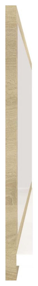 vidaXL Mirror Wall Mounted Bath Mirror White and Sonoma Oak Engineered Wood