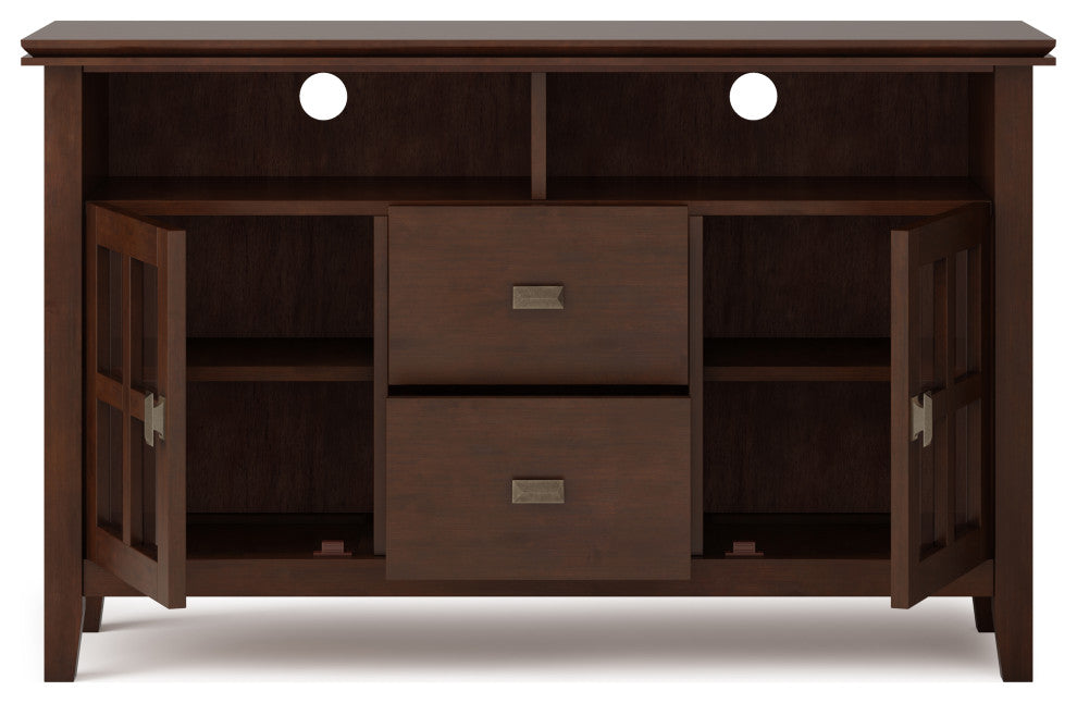 Artisan Solid Wood TV Media Stand in Russet Brown For TVs up to 55"
