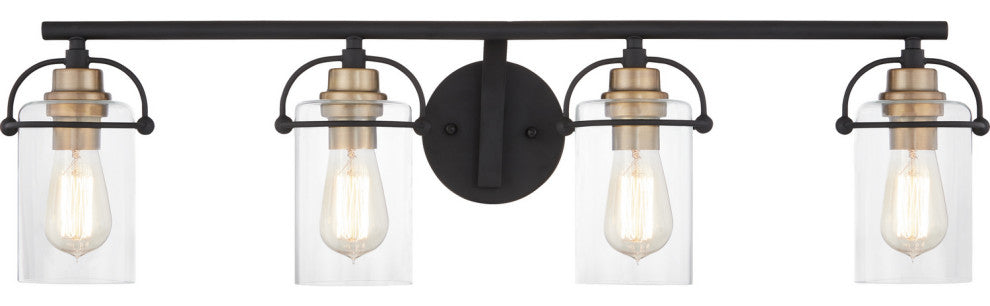 Emerson Four Light Bath, Matte Black