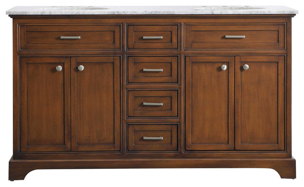 Home Living 60" Double Bathroom Vanity Set, Teak