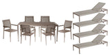 David 11-Piece Patio Set, Gray