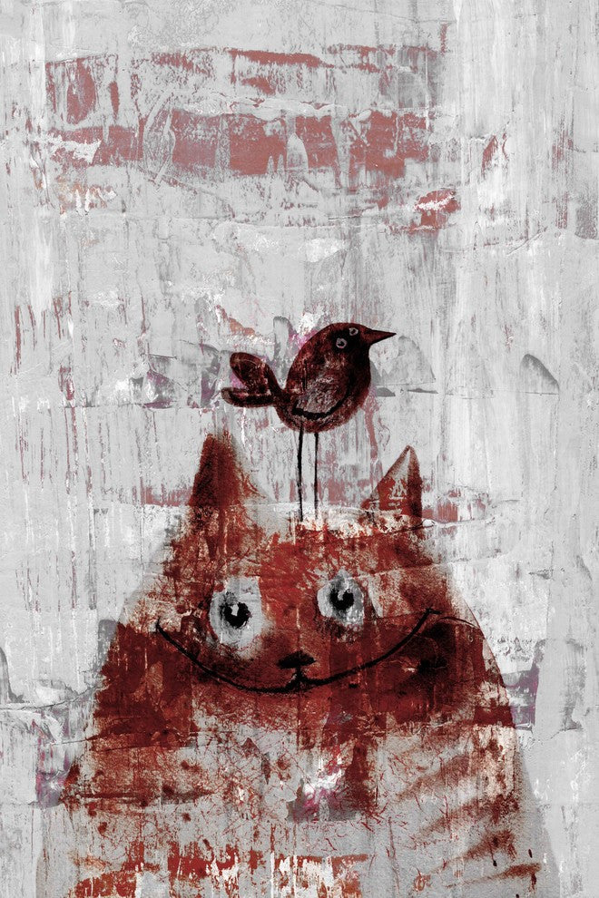 "Bird Head" Painting Print on Wrapped Canvas, 16"x24"