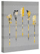 Deny Designs Iveta Abolina Gray Yellow Feathers Art Canvas