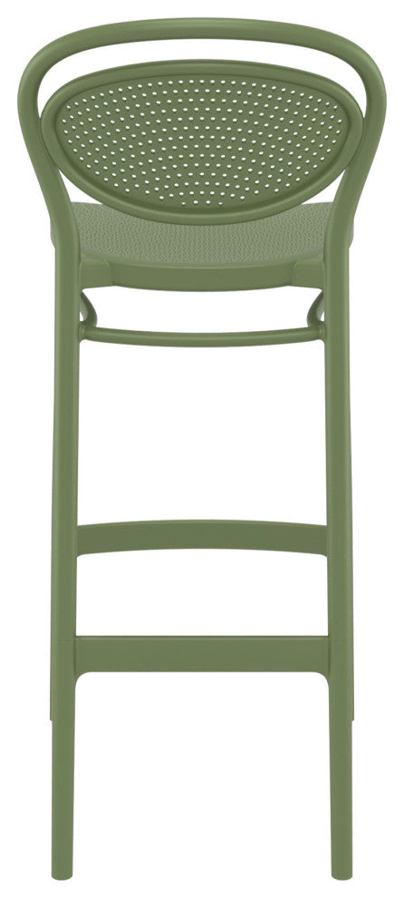 Marcel Bar Stool, Set of 2, Olive Green