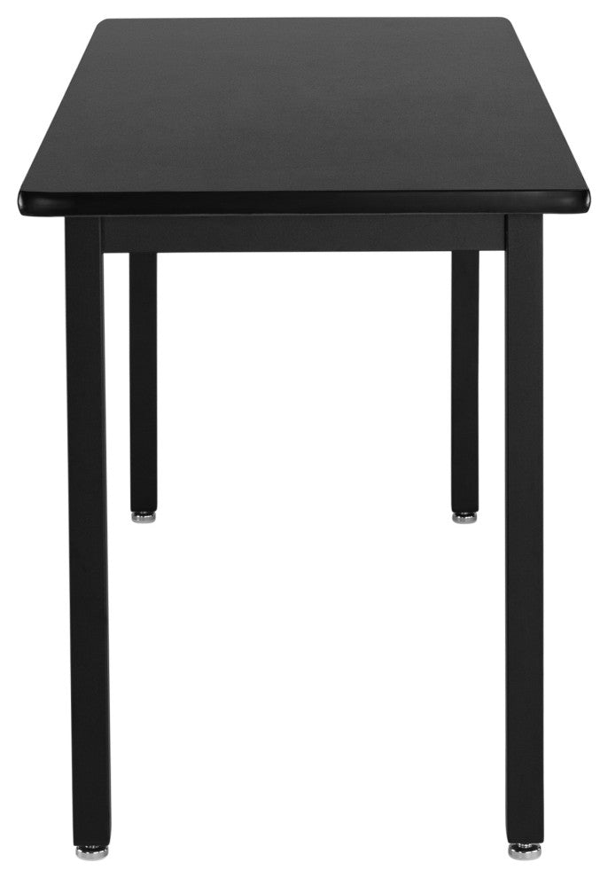 NPS Steel Fixed Height Science Lab Table, 24 X 48 X 30, HPL Top, Black