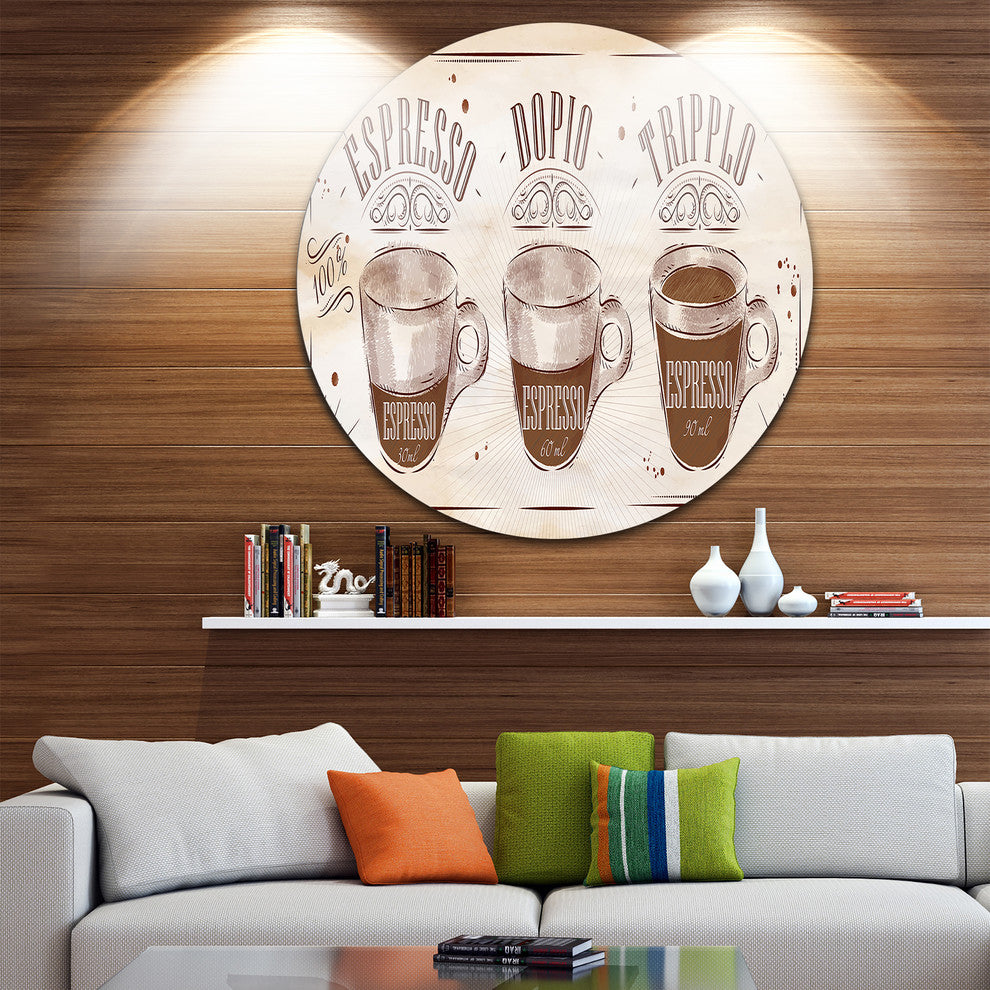 Espresso Kraf Brown, Poster Disc Metal Artwork, 36"