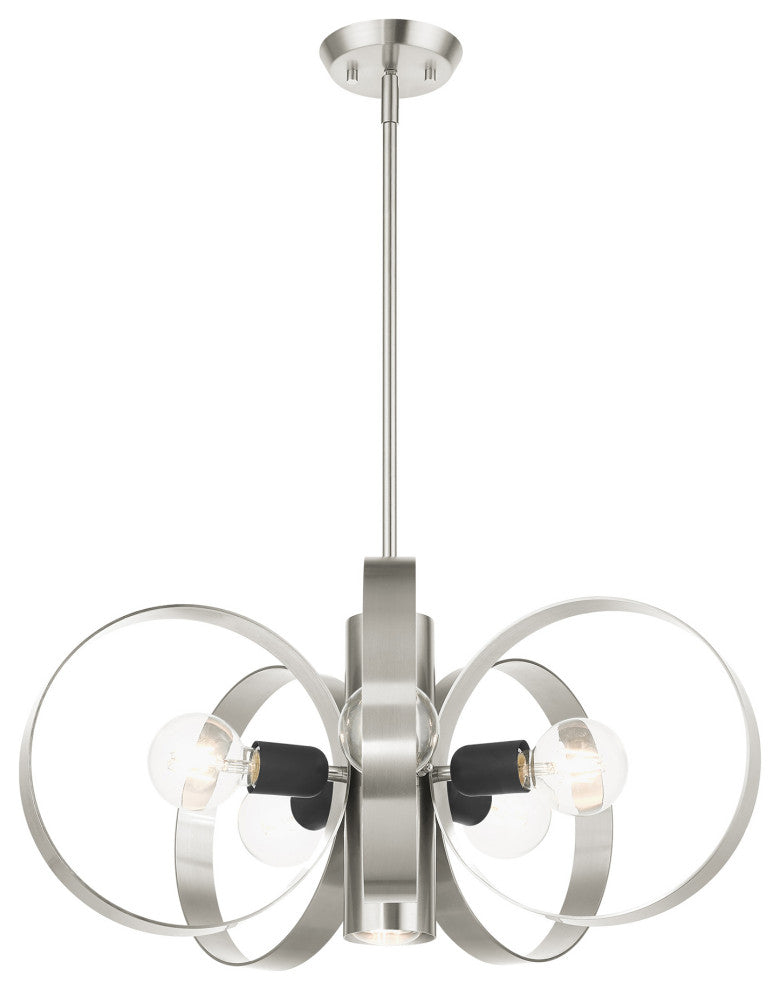 Brushed Nickel Industrial, Modern, Nostalgic, Rustic, Loft Chandelier