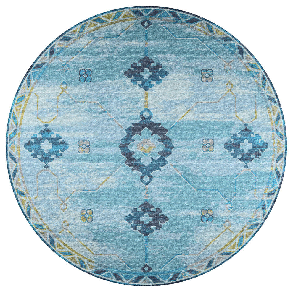 Indoor/Outdoor Sedona SN16 Riverview Machine Washable 8' x 8' Round Rug