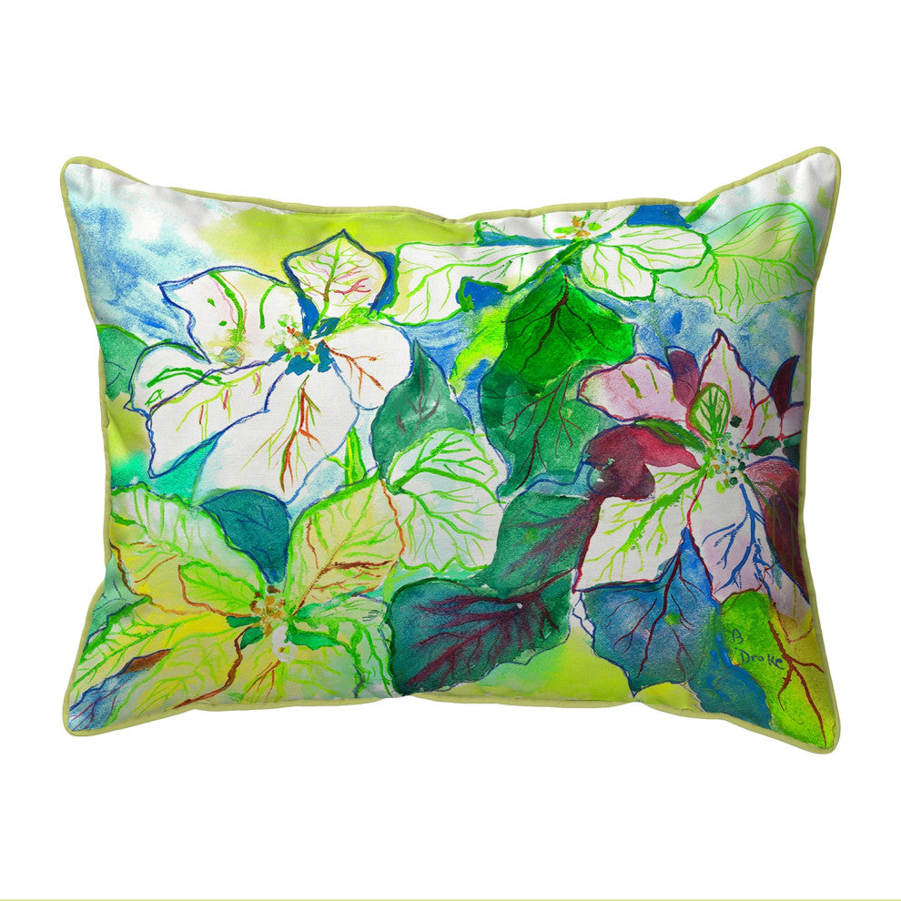 White Poinsettia Large Indoor/Outdoor Pillow 16x20