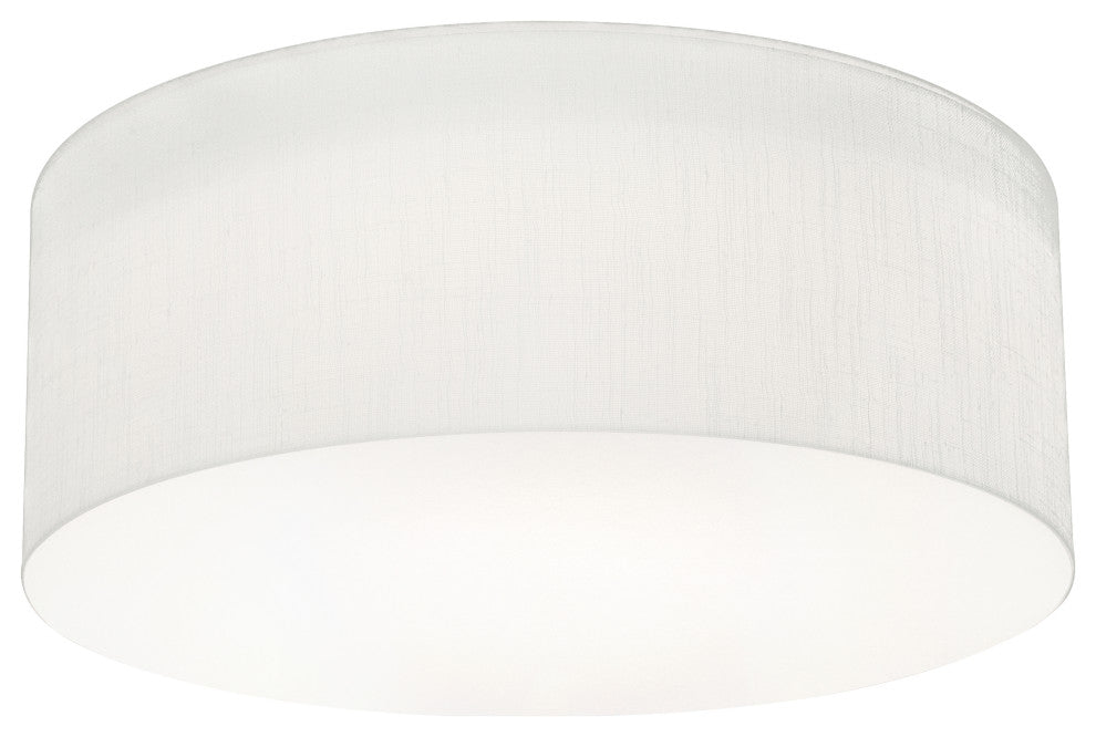 Anton 12'' Flush Mount, Linen White Shade