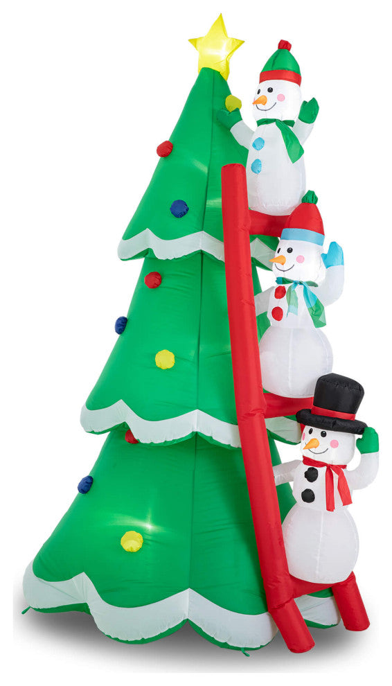 Christmas Inflatable Xmas Outdoor Lighted DÃ©cor, Snowman & Tree