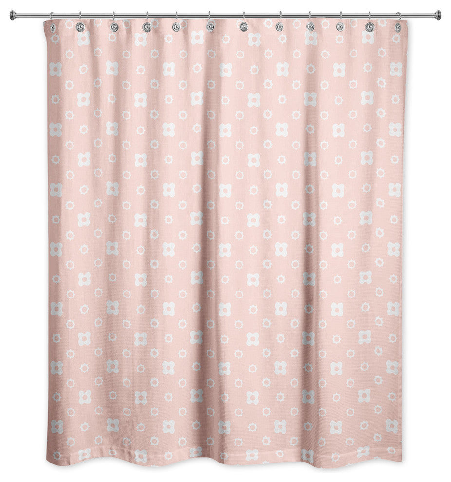 Pink Floral Pattern Shower Curtain