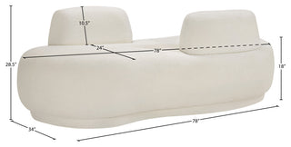 Argyle Upholstered Chaise/Loveseat, Cream, Teddy Fabric