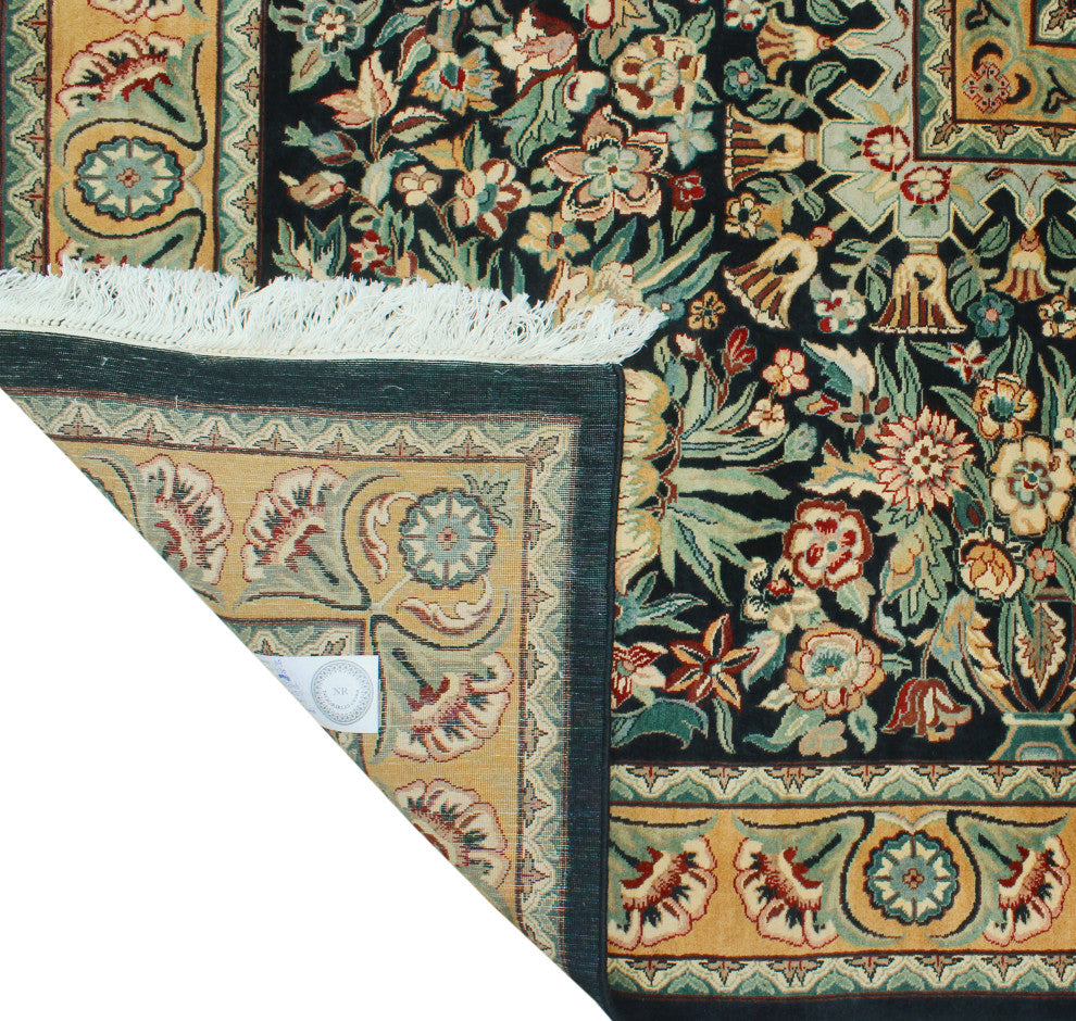 Pak-Persian Dua Black/Light Green Rug, 9'1x12'7