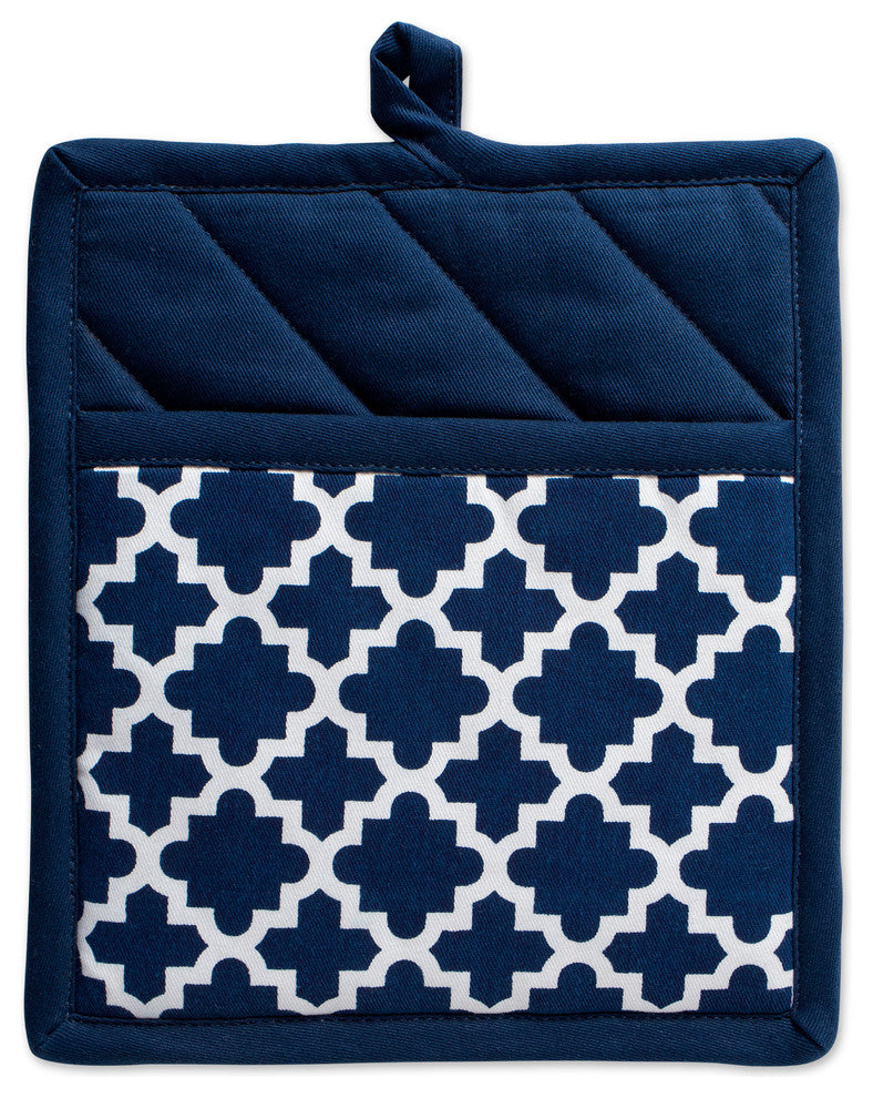 DII Nautical Blue Lattice Pot Holder, Set of 2