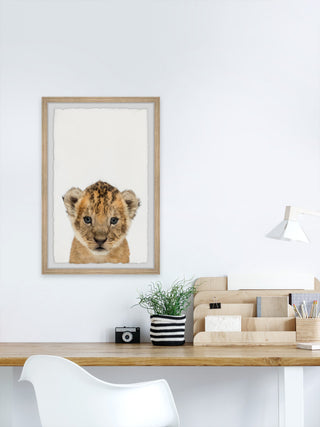 "Little Simba" Framed Painting Print, 12x18