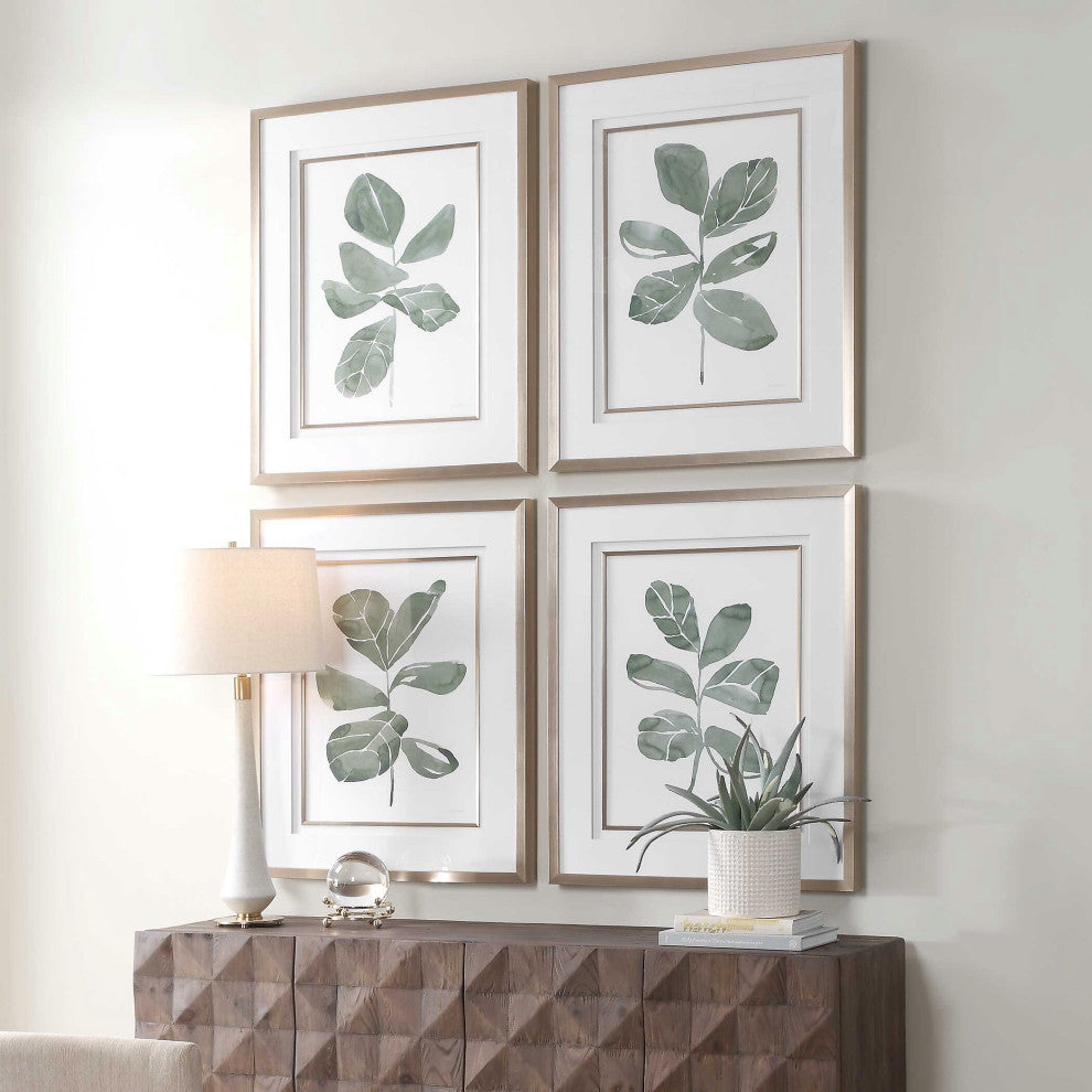 Uttermost Fiddle Head Leaf Botanical Prints Set of 4