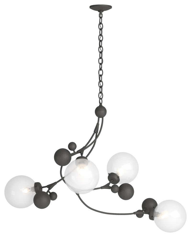 Sprig Pendant, Natural Iron Finish, Opaline