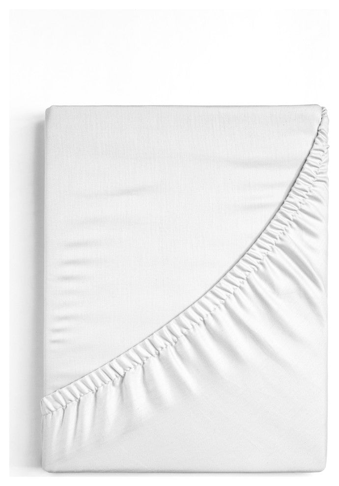 Organic Cotton Fitted Sheet, White, King, 78"x80"