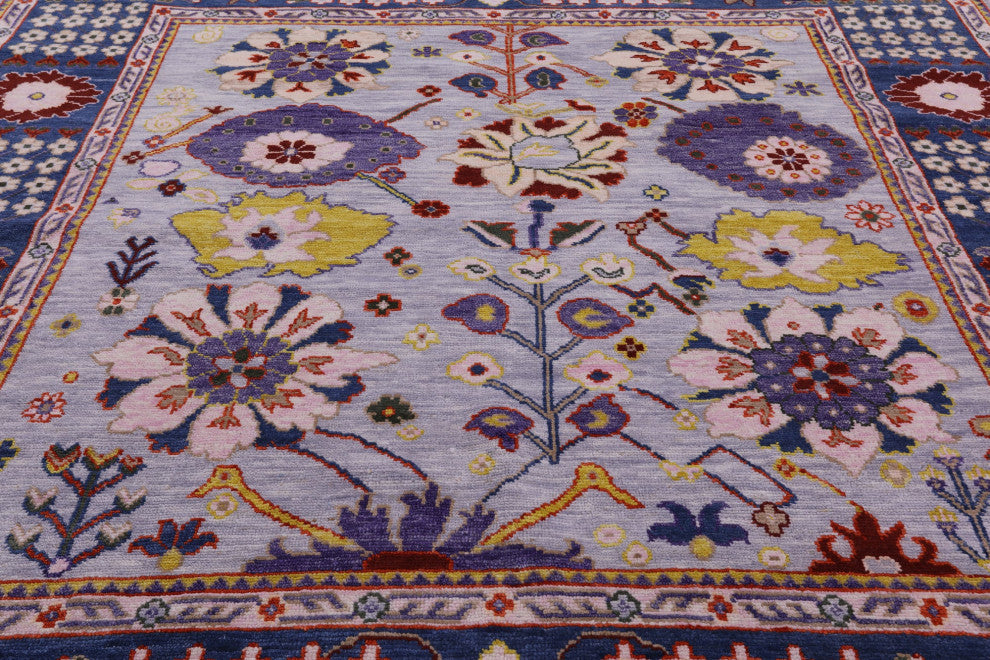 9' Square Turkish Oushak Handmade Wool Rug - Q15839