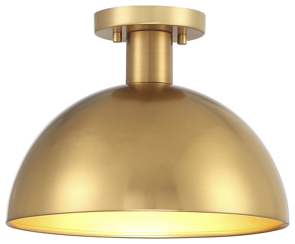1-Light Ceiling Light, Natural Brass