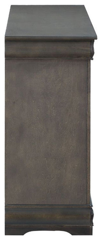 Wood Dresser with 6 Drawers, Drak Gray