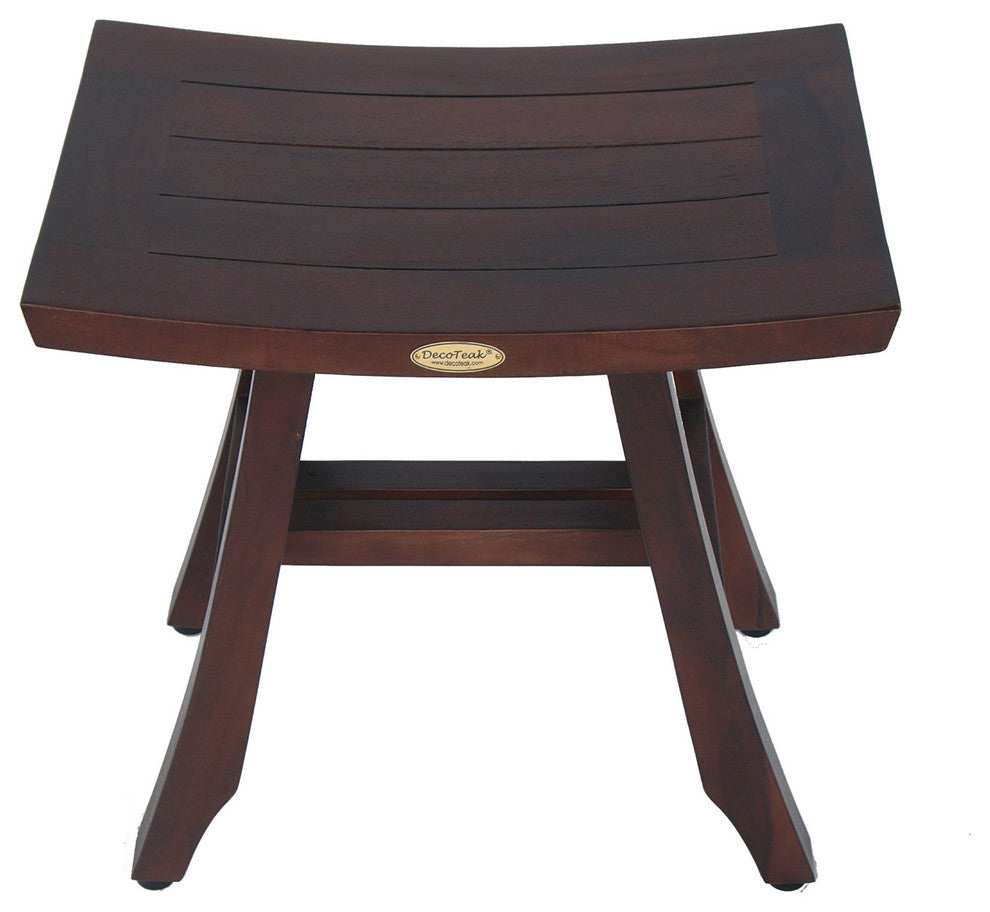 Patented Satori Eastern Style Teak Shower Stools, Without Shelf, 18"