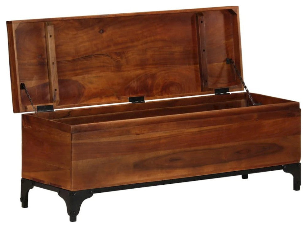 Storage Trunk 43.3X13.8X16.1 Solid Acacia Wood