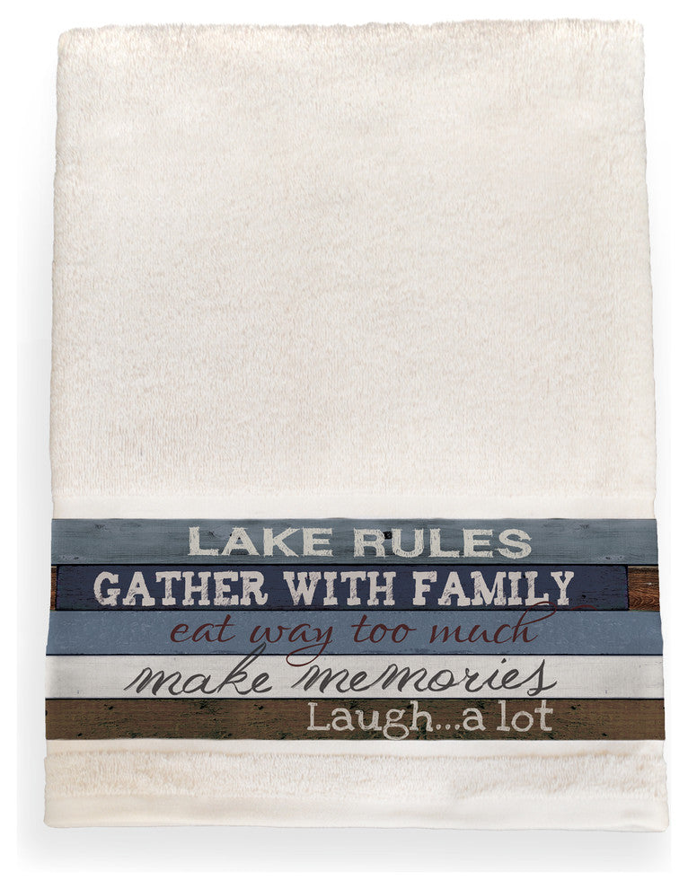 Laural Home Lake Rules Bath Towel