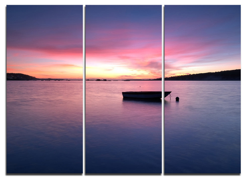 "Lagoa de Albufeira Seascape Portugal" Metal Wall Art, 3 Panels, 36"x28"