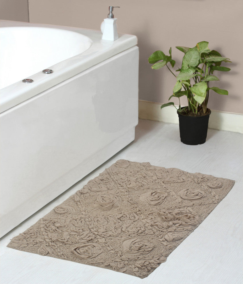 Modesto Bath Rug Bath Rug Set, Machine Wash, 21x34" Rectangle, Linen
