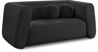 Abbington Boucle Fabric Upholstered Loveseat, Black