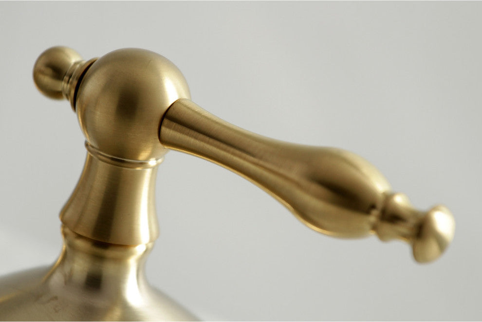 Kingston Brass Widespread Bathroom Faucet With Brass Pop-Up, Brushed Brass