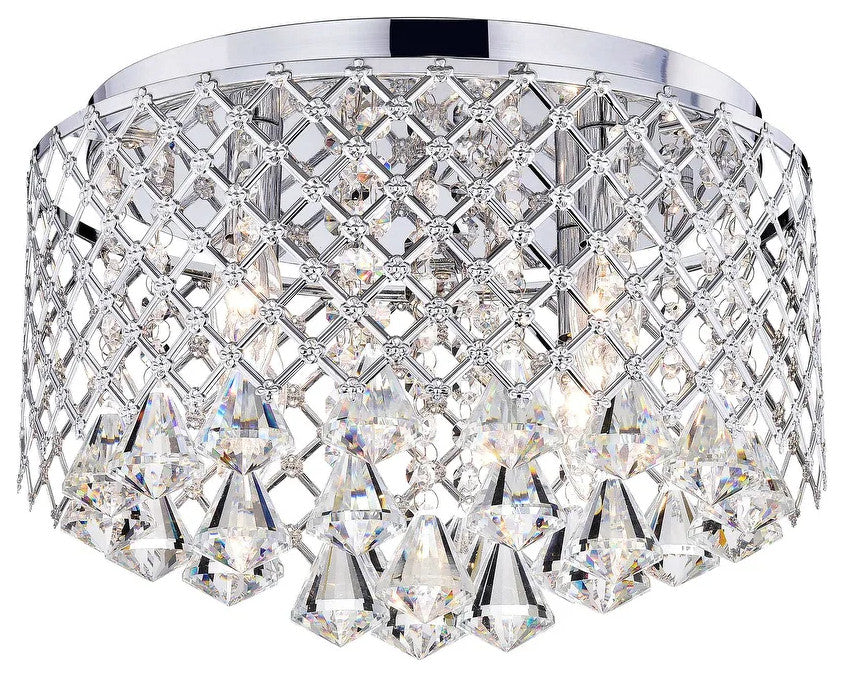 Chloe Chrome Crystal Flush Mount Chandelier