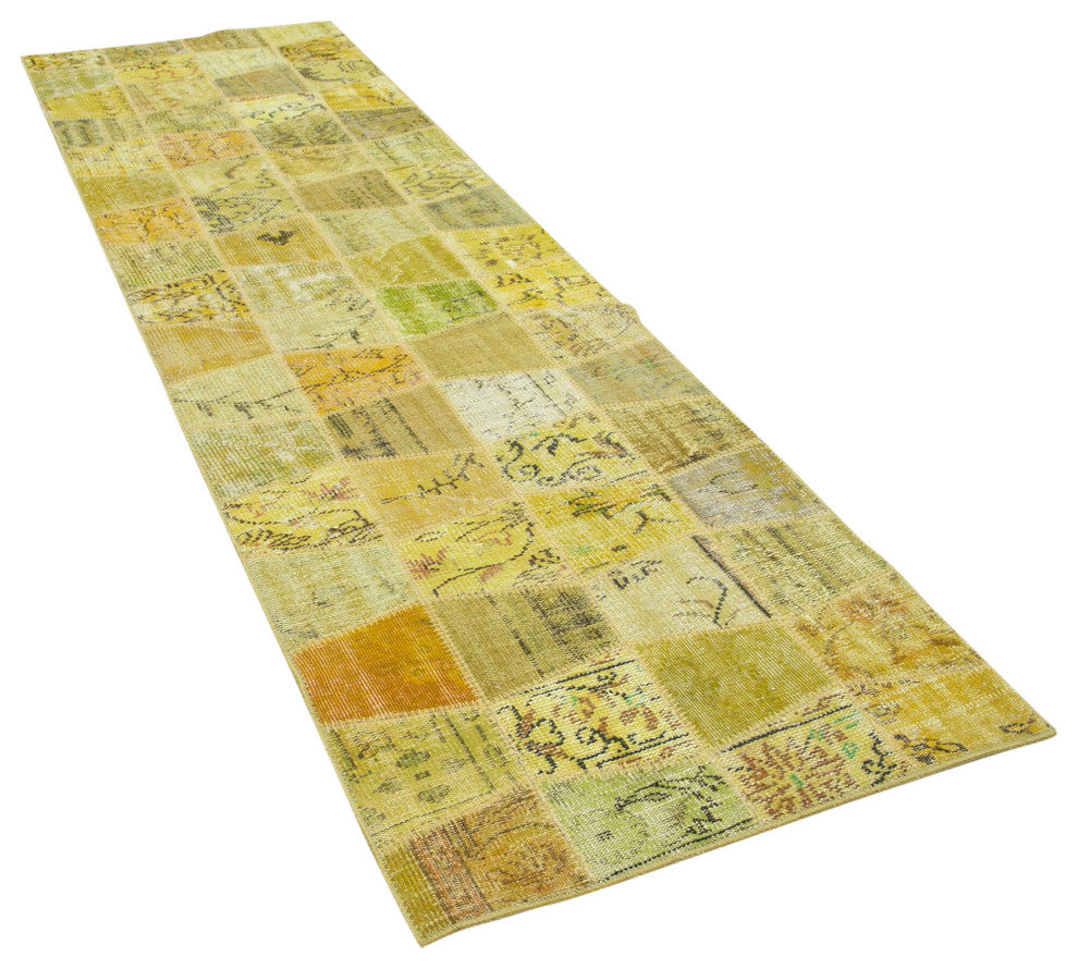 Rug N Carpet - Handmade Oriental 3' 3" x 10' 1" Antique Patchwork Runner Rug