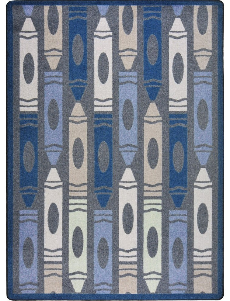Playful Patterns Rug, Jumbo Crayons, Seaside, 5'4"x7'8"