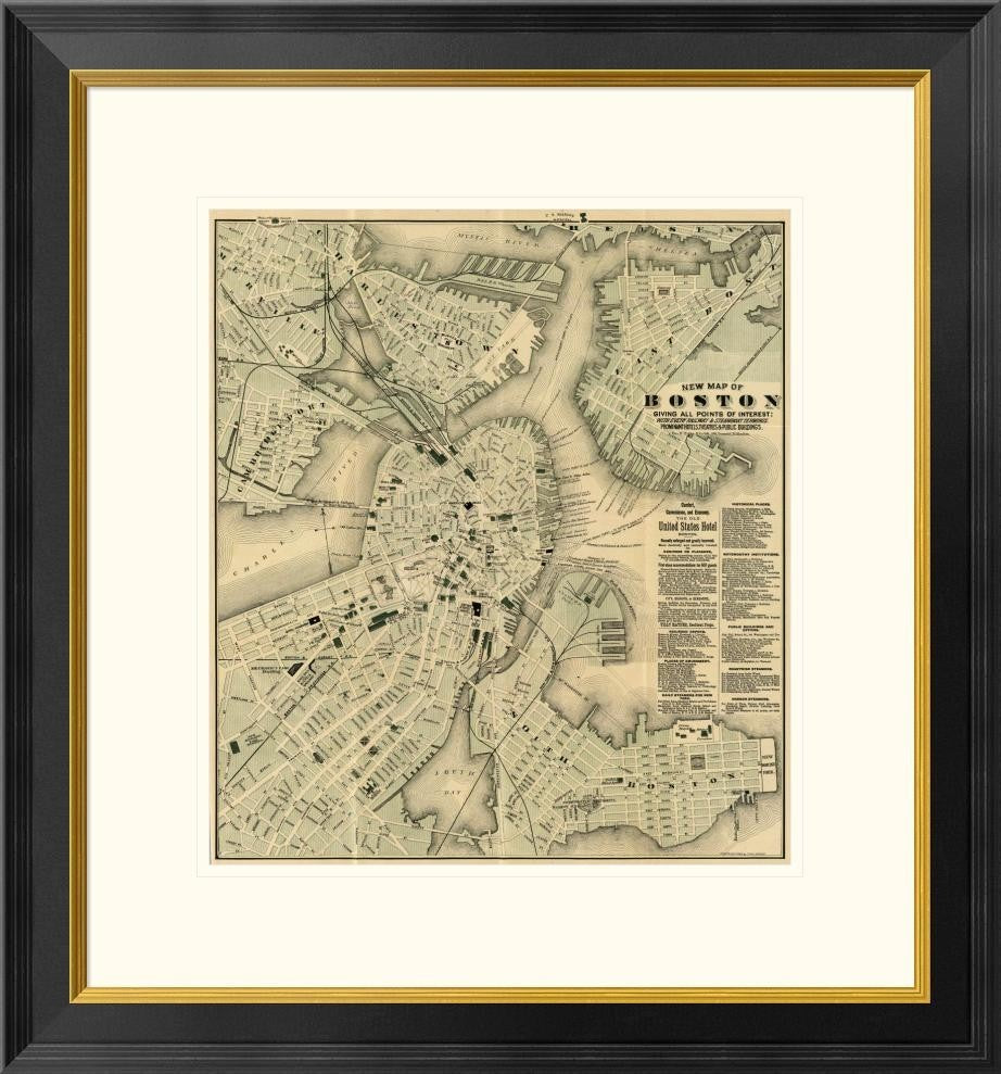 "Boston, Massachusetts, 1884" Framed Digital Print by Tilly Haynes, 24x26"
