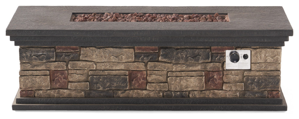 Troy Outdoor 50,000 BTU Lightweight Concrete Fire Pit, No Tank Holder