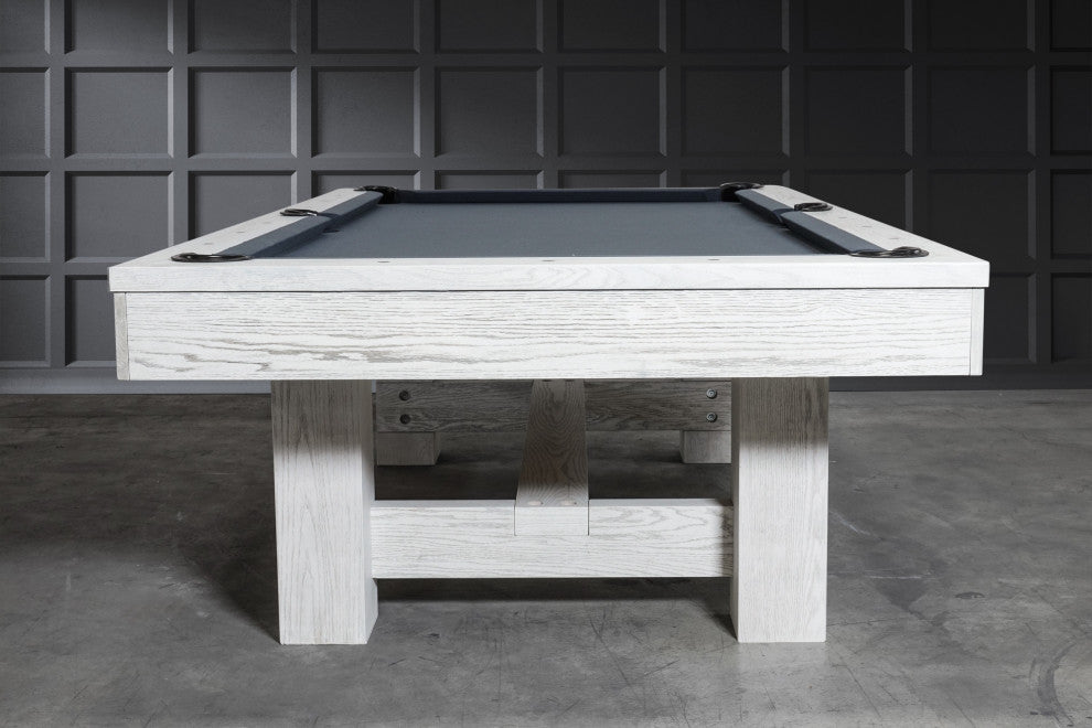 Rocky 8' Slate Pool Table, White Wash