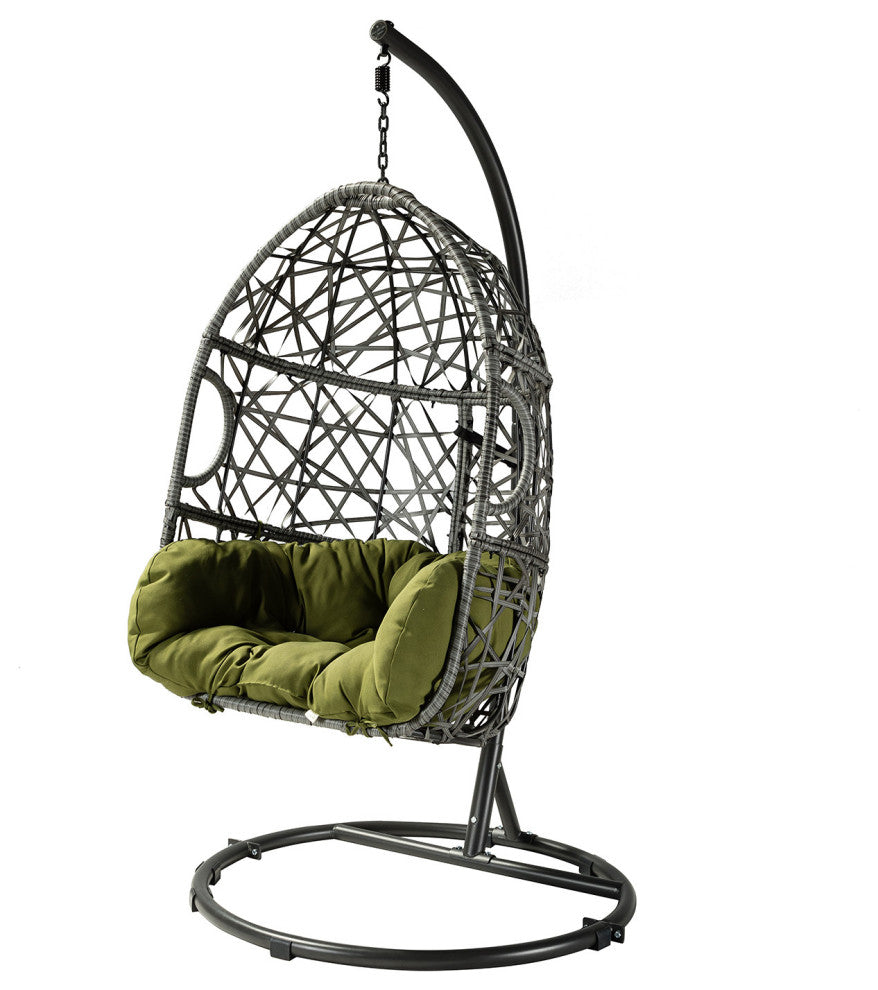 Green Outdoor Interlaced Contemporary Swing Chair