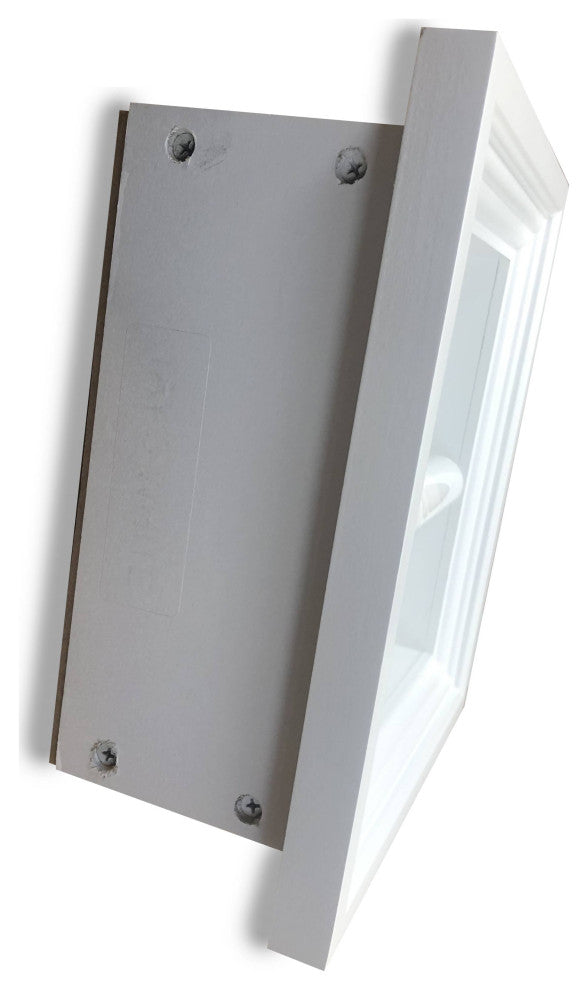 Tampa Recessed Solid Wood Toilet Paper Holder 7 x 8.5, White Enamel