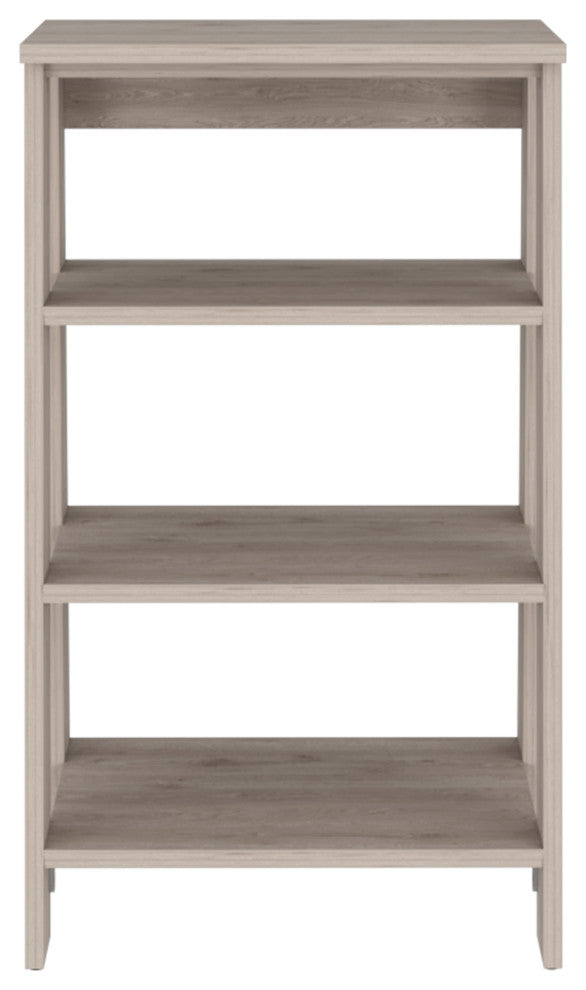 FM FURNITURE Phoenix Linen Cabinet with 3 Open Shelves, Light Gray