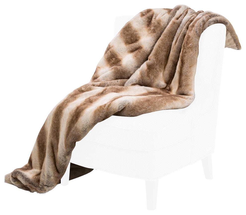 Napoli 56" x 72" Faux-Fur Throw - Sand