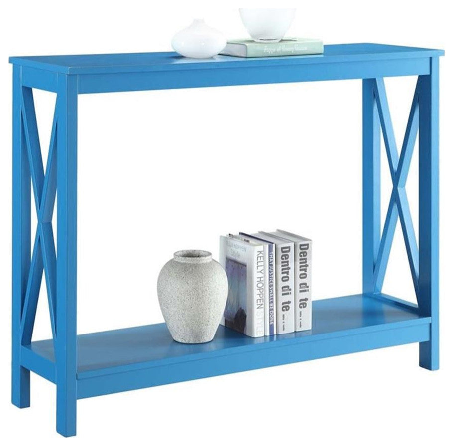 Convenience Concepts Oxford Console Table in Blue Wood Finish