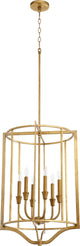 Quorum 6814-6-74 Six Light Pendant, Gold Leaf Finish
