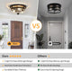 3 Light Industrial Flush Mount Ceiling Light Farmhouse, Glass