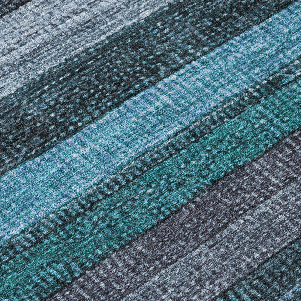 Machine Washable Indoor/Outdoor Chantille ACN1865 Teal 3' x 5' Rug