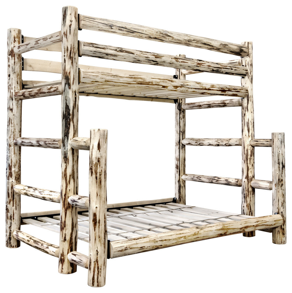 Montana Collection Twin Over Full Bunk Bed, Clear Lacquer Finish