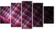 Dark Pink Abstract Metal Grill, Contemporary Art on Canvas, 60"x32", 5 Panels