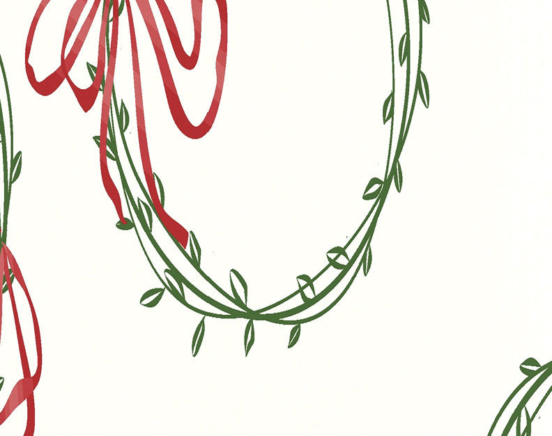 Simple Wreath Holiday Geometric Print Kitchen Towel, Dark Green